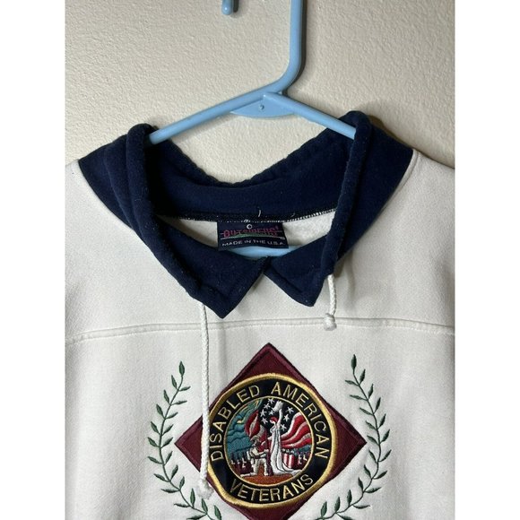 Disabled American Veterans Sweater  White Embroidered Blue Collar Size XL Tall - Picture 5 of 10